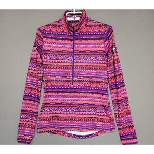 Nike Pro Dri-Fit Top Womens M Pink Hyper 1/2 Zip Long Sleeves Soft Athletic